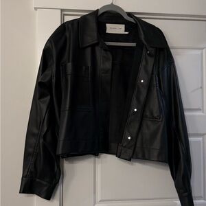 Mustard Seed Black Leather Jacket